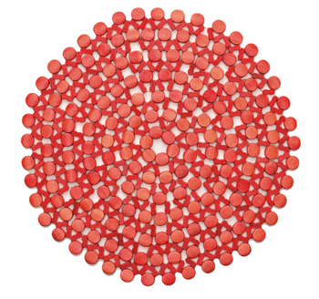 Kim Seybert Placemat: Round Bamboo in Coral